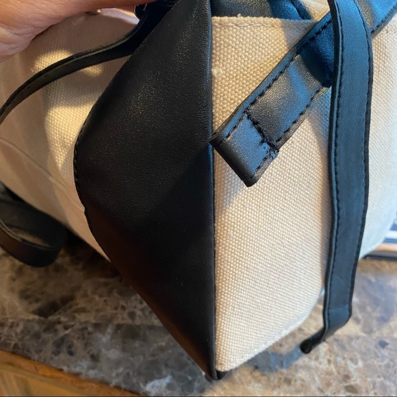 Deux Lux Two Tone Fabric & Faux Leather Backpack - Picture 8 of 10